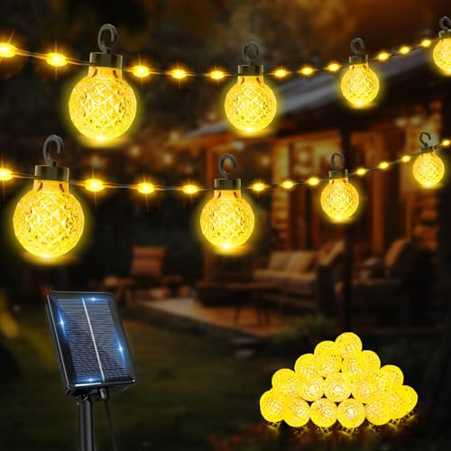 Bzavor Solar Lichterkette Aussen Wetterfest,10M 100 LED Lichterkette Außen Solar, IP65 Wasserdicht Outdoor Lichterkette Solar, Solarlichterkette Outdoor für Balkon Hochzeit Party Garten Deko