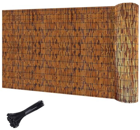 Schilfzaun Schilfrohrmatte Für Terrasse, Wand, Sichtschutzzaun 1 X 10 M 1 X 30 M 1,2 X 30 M 1,3 X 30 M 1,5 X 30 M Rollzaun Garten/Balkon/Wohnung, Für Privatsphäre Und Atmosphäre(150x3000CM(4.9x98.4FT)