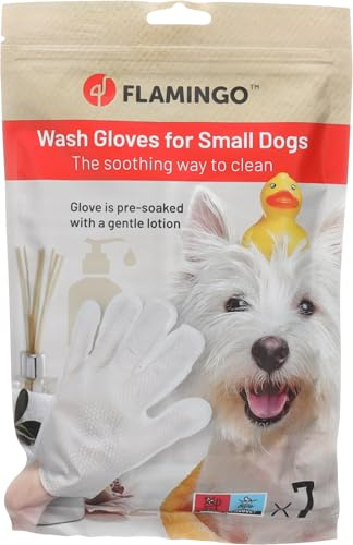 Flamingo Propy Waschhandschuh – Imprägniertes Tuch für Hunde – 7 Stück | Sanfte Reinigung ohne Wasser!