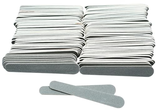 Mini Nail Files, 100Pcs Professional Nail Files 180 Grit Washable Nails File Wooden Double Sided Nails File for Natural and Acrylic Fingernail Buffer Block Manicure Tools - 7 x 1.1 cm