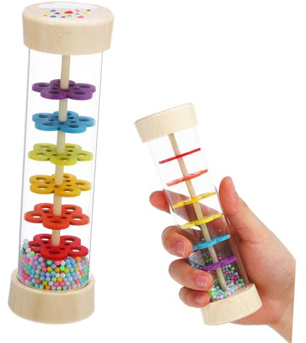 BESPORTBLE Regenmacher Jouet musical en bâton de pluie pour sons créatifs pour l'éducation musicale précoce Montessori Favorise la capacité musicale et la motricité