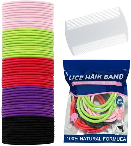 60 Pièces Chouchous Anti-poux avec Peigne Anti Poux Attache Capillaire anti poux Traitement Contre les Poux Prévention Efficace Contre les poux