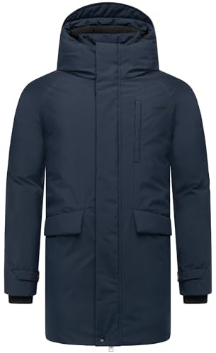 STONE HARBOUR Herr varm lång vinterrock med magnetisk täcklist och bröstficka Emriis XX S-3XL, marinblå, S