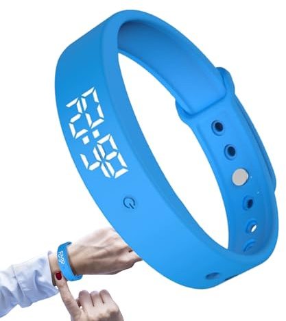Pulsera de alarma con vibración, pulsera de alerta vibratoria, pulsera de vibración silenciosa, alarma portátil para adultos, hombres, personas mayores, dormitorios y medicamentos de fitness