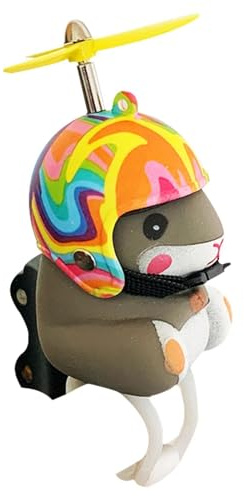 Générique Sonnette De Vélo pour Hamster avec Lumière – Klaxon LED 9,5 Cm | Conception Animale Drôle - Pile LR1130 Incluse Assemblage Facile pour Vélo Scooter Poussette Moto Et Adultes.