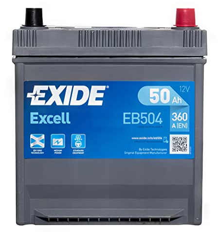 Exide EB504 Excell 008 12V Car Battery 3 Year Guarantee 50AH 360CCA 0/1