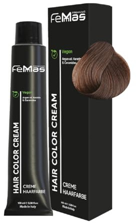FemMas Hårfärg mörkblond bärnsten choklad 6,89 I grädde hårfärg med arganolja, keratin och ceramider I permanent hårfärg eller nyans för strålande färgresultat I 100 ml
