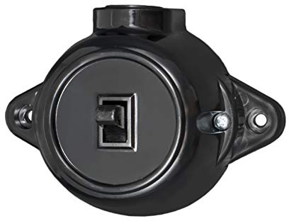 Surface-Mounted Vintage Round Retro Toggle Switch, Series On/Off Switch, Black