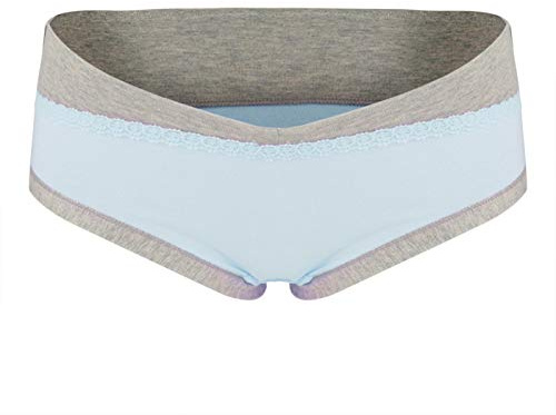 Sous-vêtements de maternité en coton respirant doux, taille basse grossesse femmes slips vêtements culottes slips d'allaitement réglables(bleu-L)