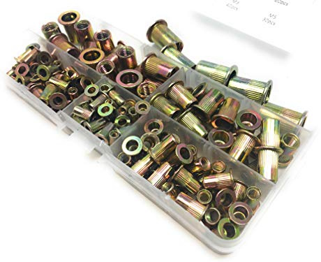 150x Stahl Nietmutter-Sortiment Box Blindnietmuttern Einnietmuttern M3-M10 Set