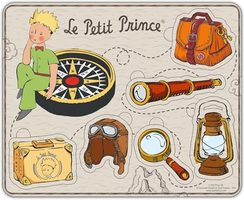 PLANÈTE Bois - Puzzle - Lernspiel - Der kleine Prinz - 865003-5 Teile - Mehrfarbig - Holz - Kinderspiel - Kinderpuzzle - 21,5 cm x 17,5 cm - Ab 18 Monaten