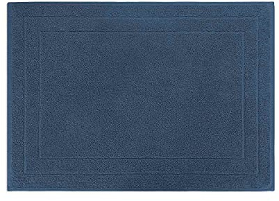 Alfombra de baño de rizo, azul, 50 x 70 cm, 100% algodón, suave alfombrilla de ducha, lavable y absorbente.