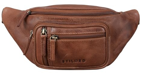 STILORD Greg Vintage Bauchtasche Leder Hüfttasche Herren Damen Belt Bag - ideal für Reise Festival und Outdoor - Moderne Gürteltasche Echt-Leder groß Gurt Verstellbar Farbe:Napoli - braun