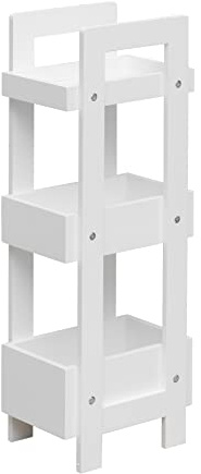 Rebecca Mobili Scaffale Da Bagno, Scaffaletto Cucina, Mdf, Bianco, 3 Ripiani, Organizzazione Bagnoschiuma Spezie - Misure (HxLxP): 74 x 28 x 20 cm - Art. RE6737