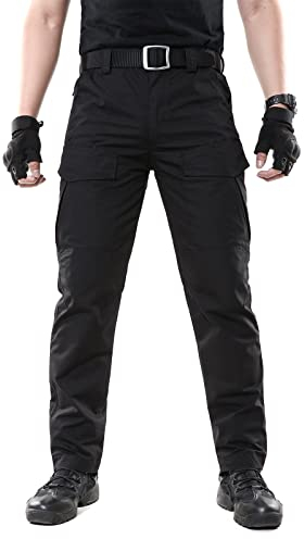 BWBIKE Herren Taktische Militärhose Combat Paintball Hose Outdoor Cargo Trainning Camo Works Hose (ohne Gürtel),Schwarz M