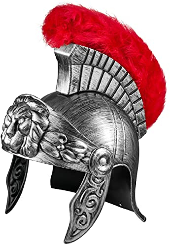 Balinco Roman Helmet | Silver Roman Helmet | Warrior | Roman Fighter | Roman Gladiator - for ladies & gentlemen as the perfect accessory for a Roman costume