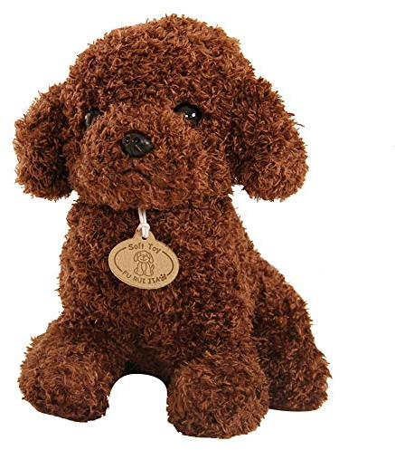 BYNYXI Teddy hund plyschdjur, 20 cm realistisk plyschhund som äkta tyghund gosedjur liten sittande hund Labradoodle mjuk leksak fylld hunddocka valpleksak gåva för barn vuxna