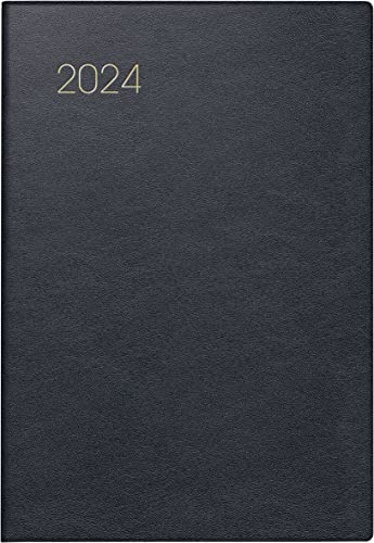 BRUNNEN Wochenkalender Modell 723 2024 2 Seiten = 1 Woche Blattgröße 7,6 x 11,2 cm schwarz
