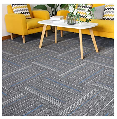 YJEUZCD Läufer Teppiche Flur, 5,5mm Dick Schockabsorbierend Wohnbereich Fußboden-Teppichfliese, Waschbar Sammelt Staub Büro Wohnbereich Gewerblicher Teppichboden, 50x50cm (Farbe : Grey-B, Größe : 20