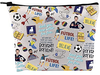 Ted TV Show Inspired Gift Believe Makeup Bag TV Show Merchandise Zipper Pouch Soccer Football Lover Travel Case (Ted TV Pattern Bag EU)