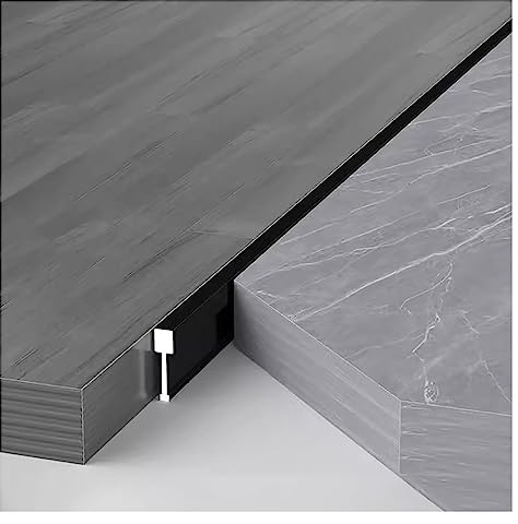 Aluminum Transition Strip, T Molding Doorways Floor Transitions Edge Trim,Door Thresholds Edge Trim for Door Threshold and Joining Flooring Gaps of Laminate Planks Tile ( Color : Black , Size : 4.9x14