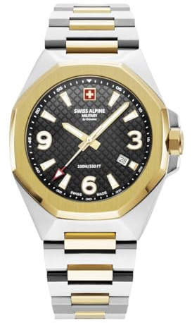 swiss alpine military Herren Uhr Analog Quarz 7005.1 Edelstahl