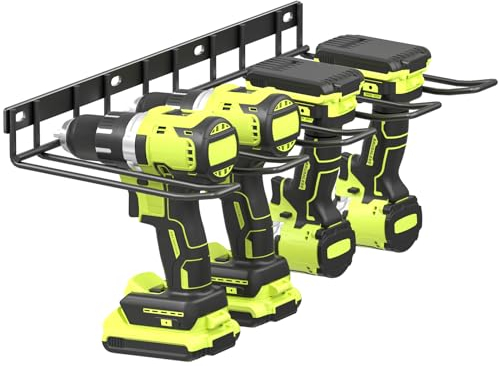 WELDUN Werkzeugspeicher Wandhalterung Werkzeugregal 4 Steckplätze Elektrowerkzeug Organizer für Garage Werkzeugraum, Werkzeugaufbewahrung