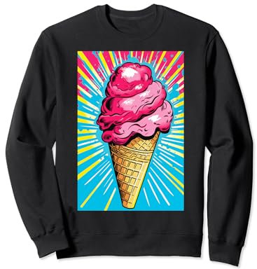 Gaufrier glacé cornet de glace glace pop art vintage rétro glacé café glacé Sweatshirt