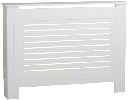 URBNLIVING Modern Wooden Radiator Cover MDF Grill Shelf Cabinet Furniture (White, Medium)