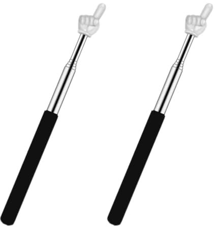 BIRLOZA 2uds Punteros Telescópicos para Maestros Puntero de Pizarra Blanca Retráctil Varilla Señaladora Extensible con Dedo para Oradores Presentación Aula Oficina