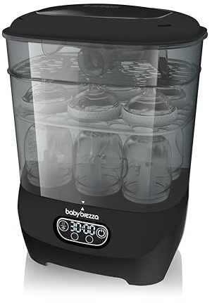 Baby Brezza Sterilizer Dryer Advanced - Esterilizador y Secador de Biberones - 33% Más Rápido - Esterilización con Vapor de Gran Capacidad - Para Biberones y Piezas de Extractor - Filtro HEPA