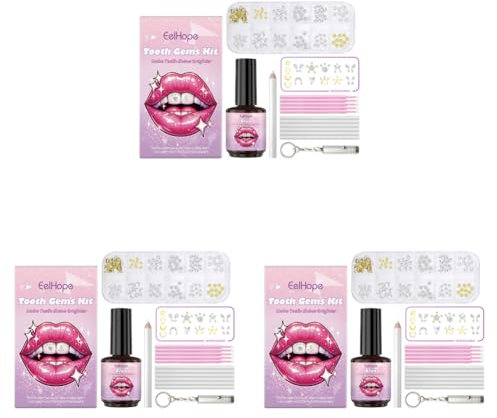 LYEAA 120 Stück Zahn-Edelsteine, Kristall-Diamant-Ornamente für Halloween, Weihnachten, Zahnschmuck