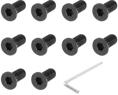 PATIKIL Tornillo de Cabeza Fijo para Patinete, 10 Piezas Tornillo Fijo de Metal para la Cabeza del Patinete Kit de Tornillos de Repuesto Compatible con Patinetes Eléctricos M365, Negro