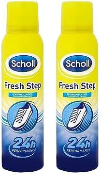 Scholl Fresh Step Desodorante Líquido Calzado 150ml - Elimina Olor y Protege por 24h - Fórmula Dual-Active - Sin Residuos (Paquete de 2)