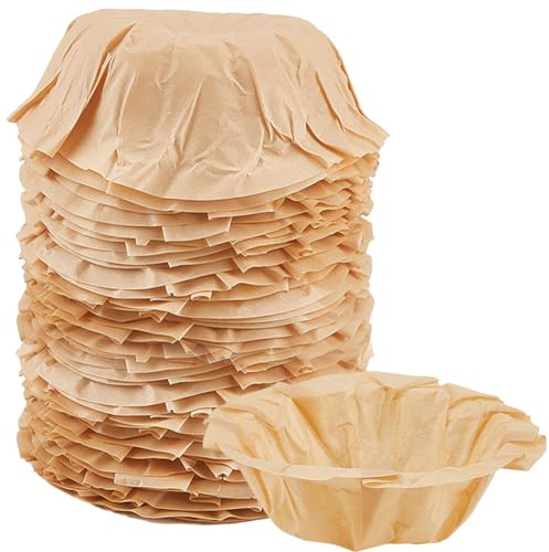 CREATCABIN 25 Pcs Mini Fluted Tube Pan Liner Disposable Paper Cake Pan Liners Paper Fluted Tube Baking Mould Nonstick Round Kitchen Baking Accessories for Pie Muffin Crumb Cakes Brownie 1.4x5.3 Inch