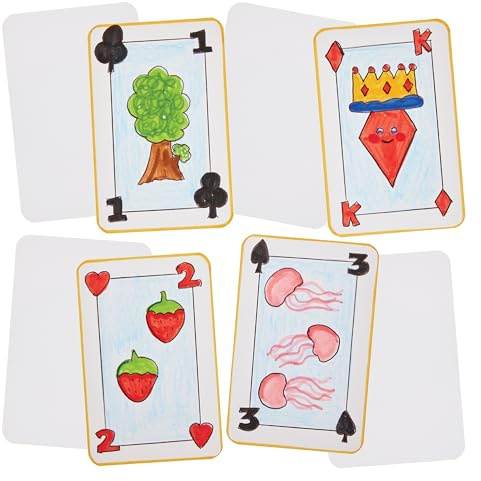 Baker Ross FN554 Cartes à Jouer Vierges - Lot de 3, créez Vos Propres Cartes à Jouer, concevez Votre Propre Jeu de Cartes