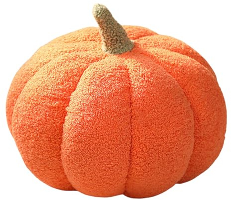 OUQIWEN Coussin Citrouille, 23cm Peluche Citrouille Coussin,Décoration Maison (Orange)