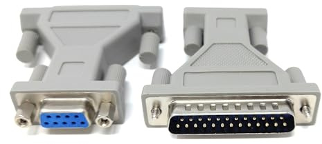 DB9-Buchse auf DB25-Stecker, serieller Adapter, 9-polig auf 25-poliger RS-232-Stecker, kompatibel mit älteren Geräten