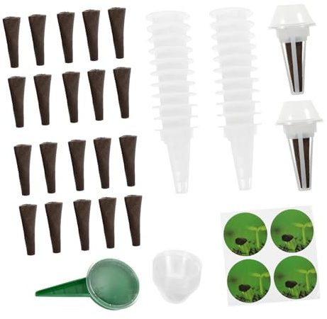 FUNOMOCYA Contenitori Idroponici con Cesti per Piante e Coperchi Isolanti Trasparenti Kit Coltivazione Piante con Spugne per Germinazione e Vasi Riutilizzabili in PVC per e
