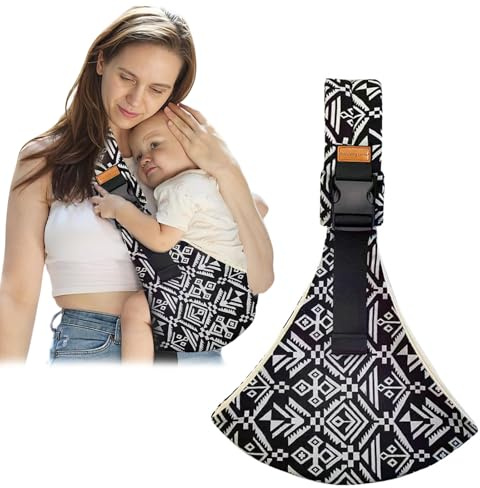 HhBdy Babytrage, Kleinkindtrage Ergonomische Babytragetuch Verstellbar, Kleinkind Sling Sicher und Bequem 3 Tragepositionen für Neugeborene bis 6-36 Monate (Bonsai Schwarz)