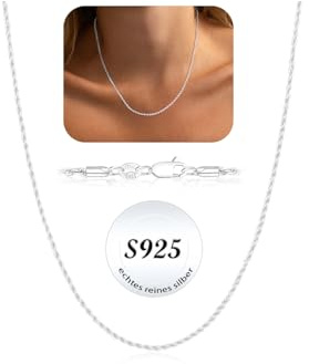 ZOERAY Silberkette Damen 925 Ohne Anhänger Wasserfester Echt Reines Silber