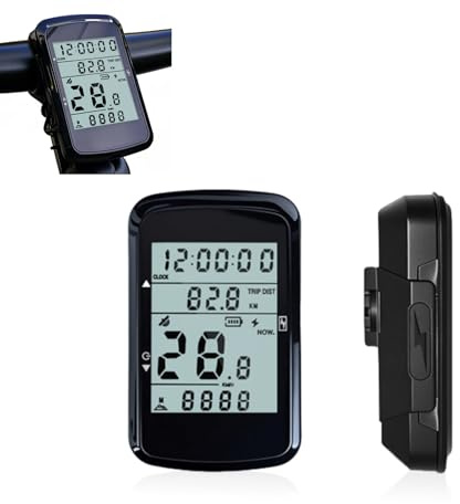 Plyisty GPS-Fahrradcomputer mit 2,4-Zoll-Bildschirm, Fahrrad-Tachometer-Unterstützung, Hintergrundbeleuchtung, Genaue Verfolgung, Automatische Satelliten-Zeitkalibrierung, Kabelloser