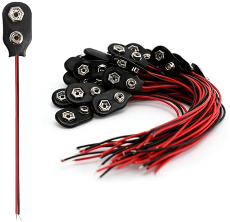 HENGBIRD 30 Piezas Conexión de batería de 9v Conexión de batería, Conexión de batería Tipo I - Cable de batería de 9v de 15 cm Clip de batería de 9v para iluminación de Modelismo, Modelismo LED