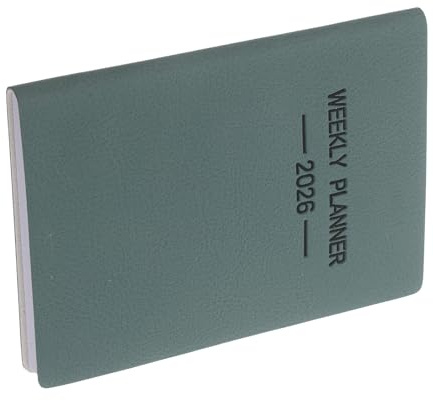 PACKOVE Mini Agenda Settimanale 2026 Formato A7 Verde Scuro Piccola Agenda Tascabile Calendario Annuale e Pianificatore Settimanale per Studenti e Professionisti