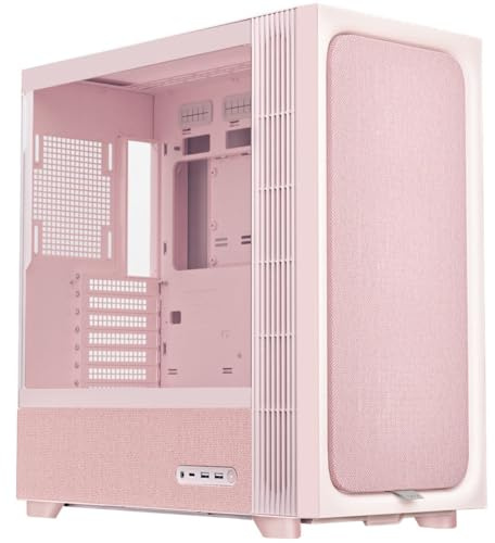 TRYX FLOVA F50 Mid-Tower PC Case with Premium Woven Fabric Panels, Cross-Flow Cooling Design, BTF Hidden-Connector Support, 360mm Radiator Ready, 423mm GPU Clearance - Pink