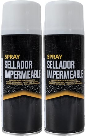 Spray Sellador Impermeable, Spray para Sellar Grietas, Agujeros y Fugas de Agua, Uso Interior y Exterior, Secado Rápido, Blanco, 400 ml Pack 2