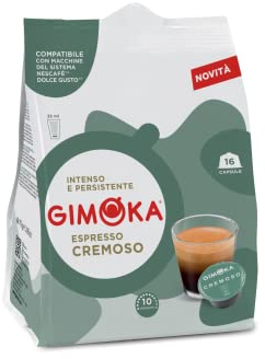 Gimoka - 64 Capsule Compatibili con Macchinetta Caffè Nescafé®* Dolce Gusto®* - Gusto Cremoso – Intensità 10 - 4 Confezioni da 16 Capsule - Made in Italy