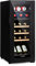 Klarstein Bovella Duo+ Two-Zone Wine Cooler - Wine Refrigerator, Beverage Refrigerator, Two Separate Cooling Zones, Glass Door, Compact Dimensions, Stylish, Capacity: 50 litres / 18 Bottles, Black