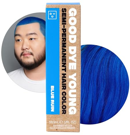Good Dye Young Streaks and Strands Semi-Permanent UV-Protective Conditioning Hair Color (Blue Ruin) - PPD-Free, Cruelty-Free & Vegan, Lasts 15-24+ Washes