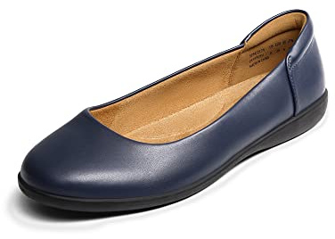 DREAM PAIRS Women’s Comfortable Ballet Shoes with Arch Support, Ladies' Dressy Work Flats, Round Toe Slip on Office Shoes,Size 7.5,Navy,SDFA2312W